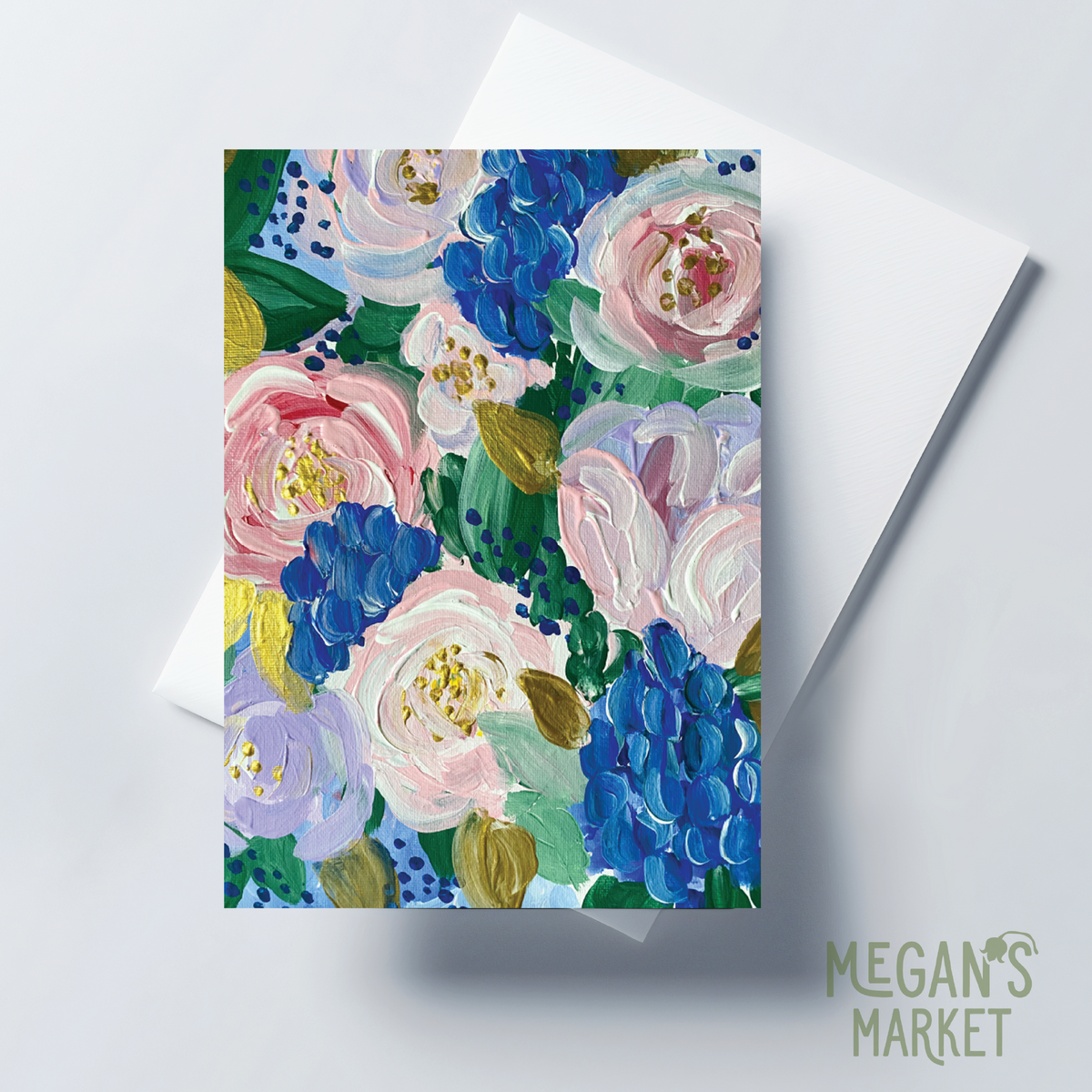 Blue Hydrangea Floral Greeting Card(s)