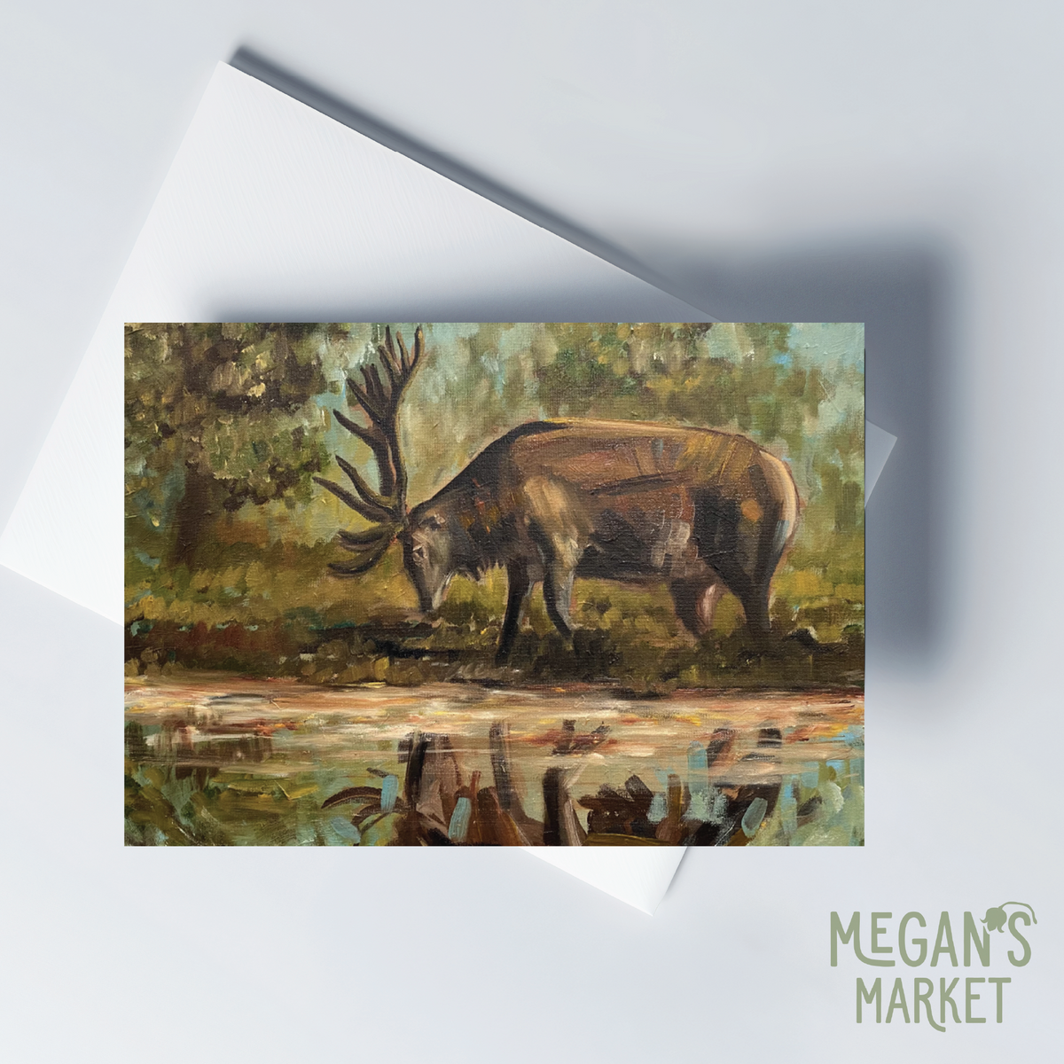 Water's Edge Stag Greeting Card & Envelope(s) (Copy)