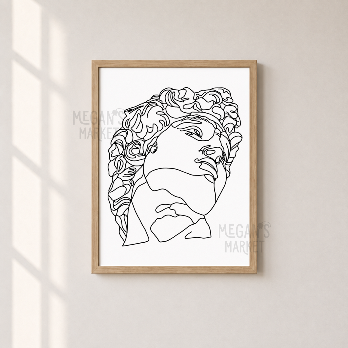 Statue of David Line Art Print