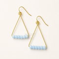 Baby Blue Beaded Triangle Earrings