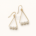 Pearl Triangle Earrings