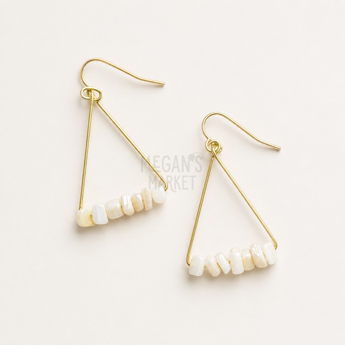 Mother of Pearl Shell Triangle Earrings