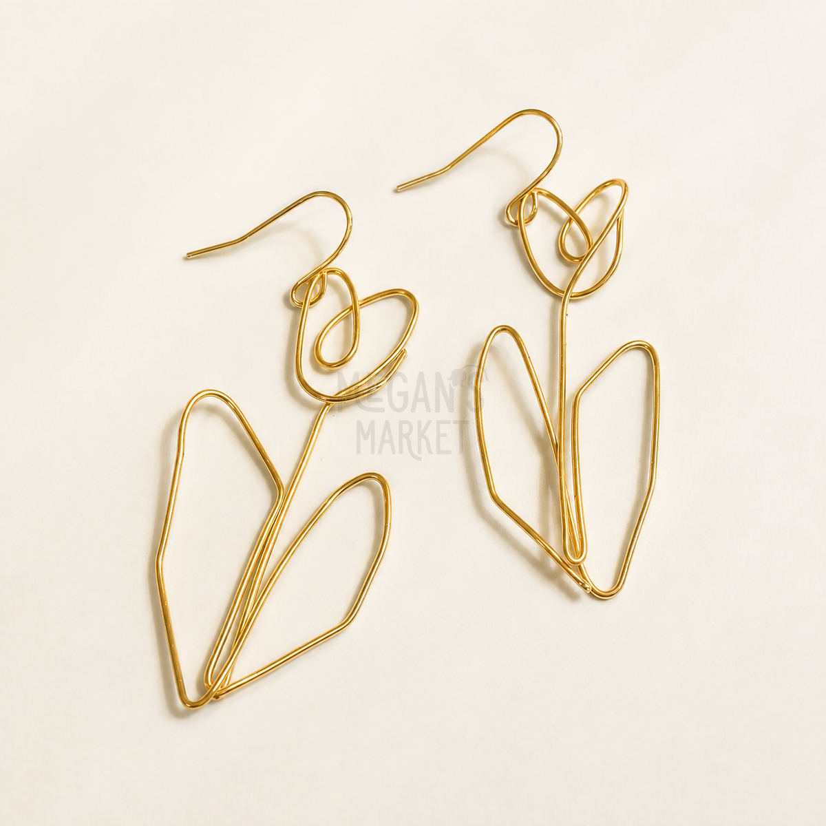 Wire Tulip Floral Earrings
