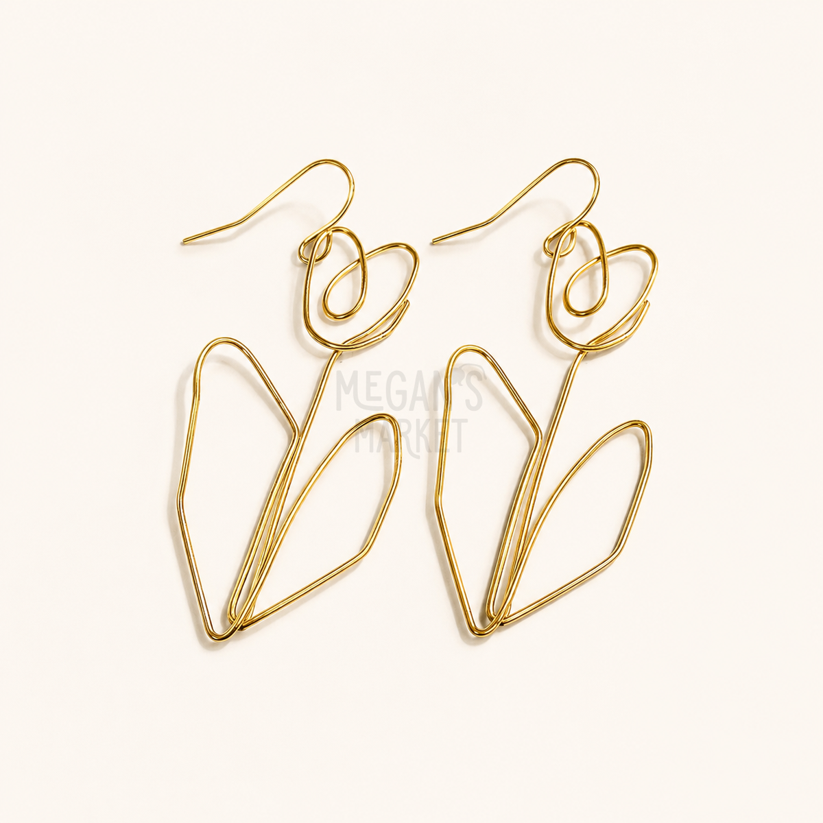 Wire Tulip Floral Earrings