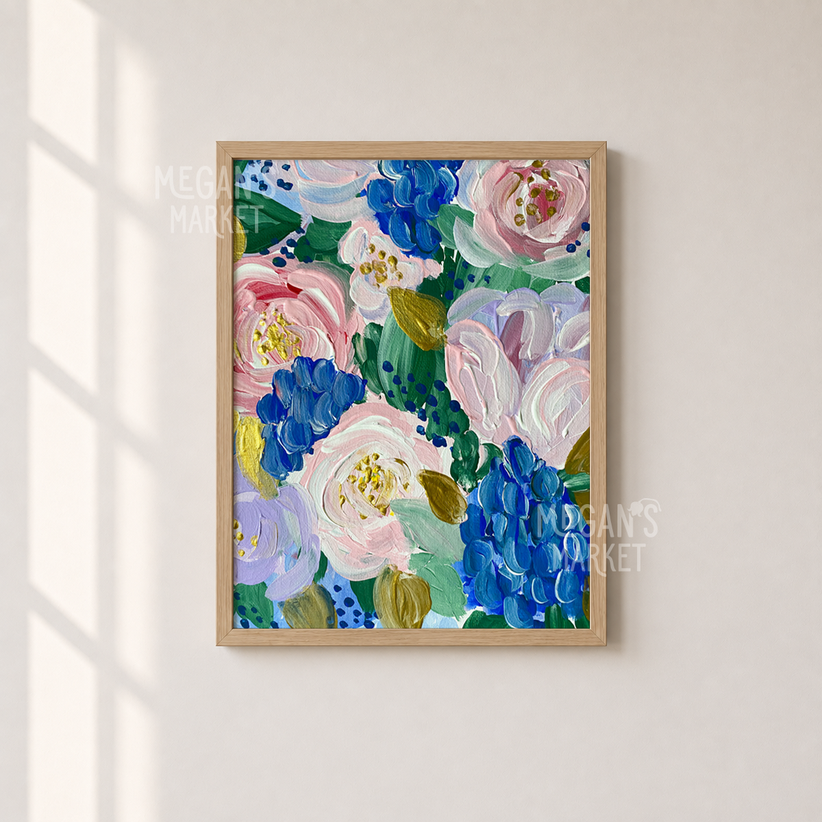 Blue Hydrangea Floral Art Print