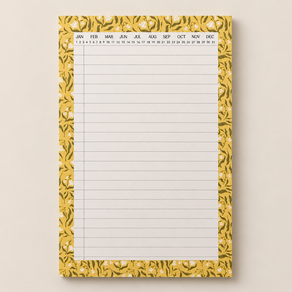 Yellow Floral Medium Notepad