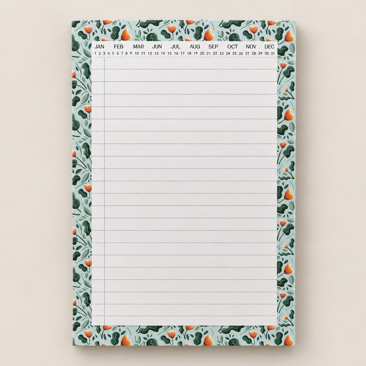 Groovy Green Floral Medium Notepad