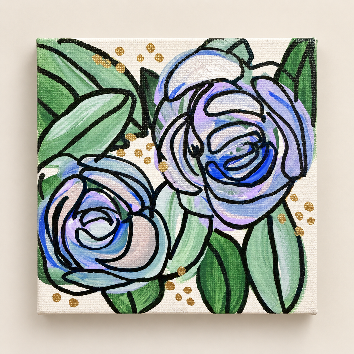 Blue Floral Mini-Painting