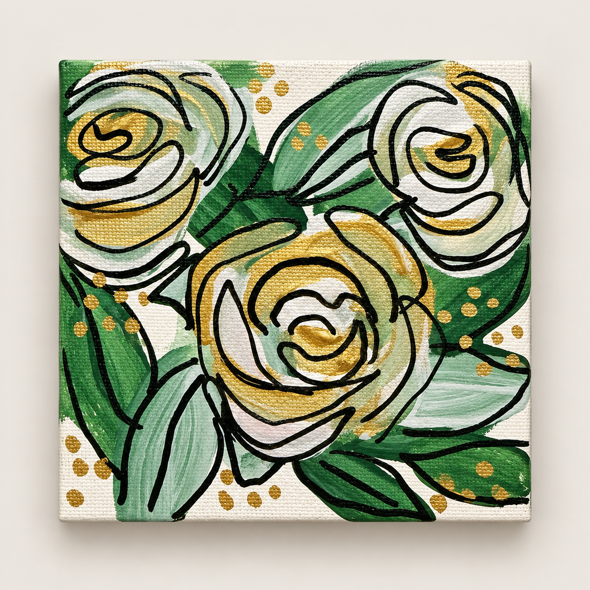 Gold Floral Mini-Painting