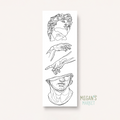 Greek Sculpture Line Art Bookmark