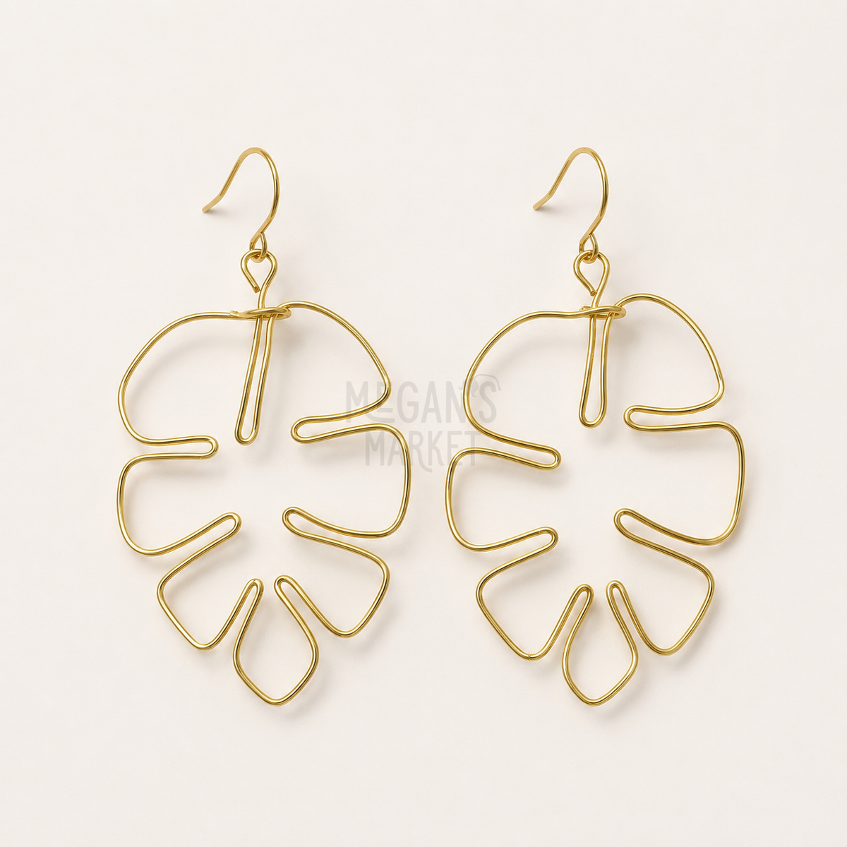 Monstera Leaf Wire Earrings