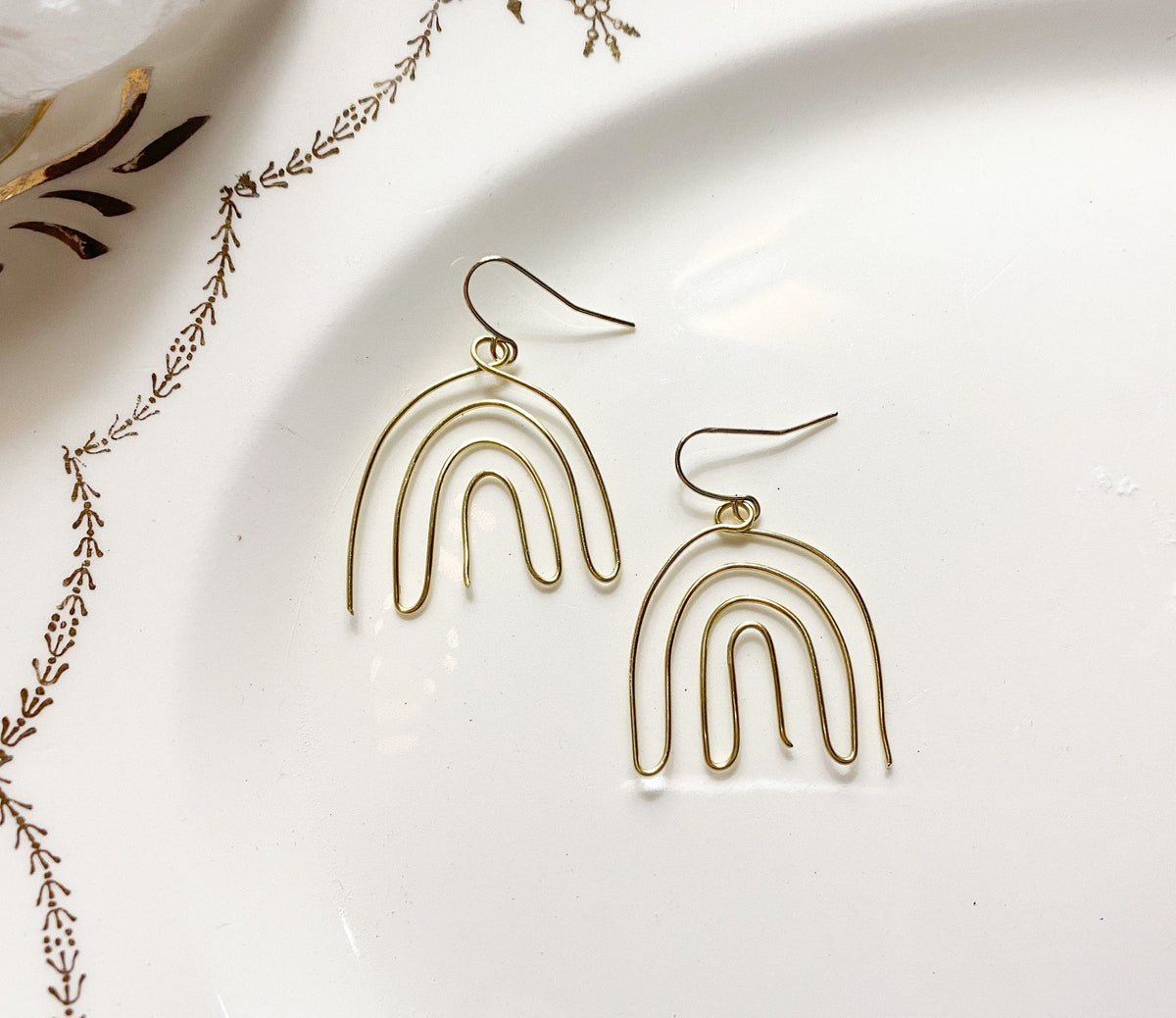 Wire Rainbow Dangle Earrings